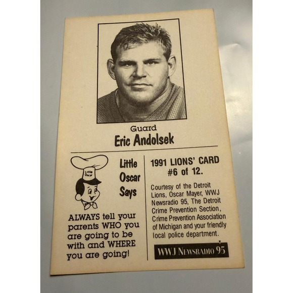 1991 Oscar Mayer Detroit Lions Football Cards Chris Spielman Barry Sanders - Picture 6 of 16